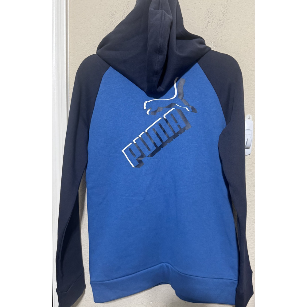 Puma boys blue hoodie sweatshirt jacket full zip track XL 18-20 skater grunge